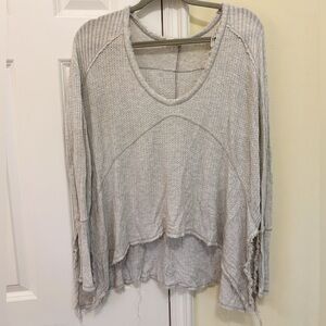 Free People relaxed fit waffle top